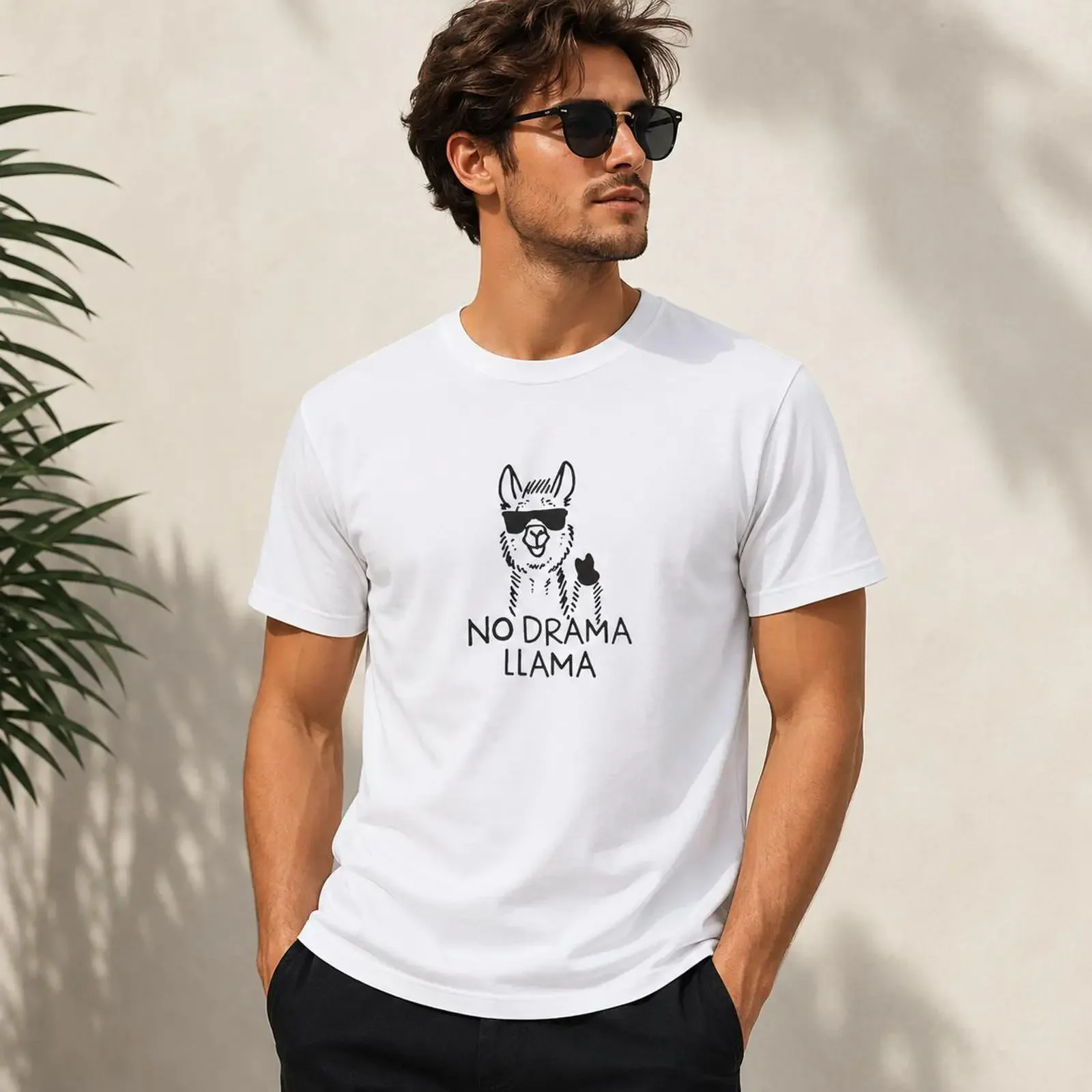 No Drama Llama T Shirt Funny Alpaca Positive Quote vintage Washed Versatile Comfortable Soft Casual Top For Everyday Wear