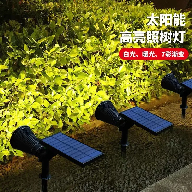 

NEW Warm Light Solar Spotlight Outdoor Super Bright Rainproof Ground Lawn Lamp Home Outdoor Landscape Garden Light Tree Lamp Hot