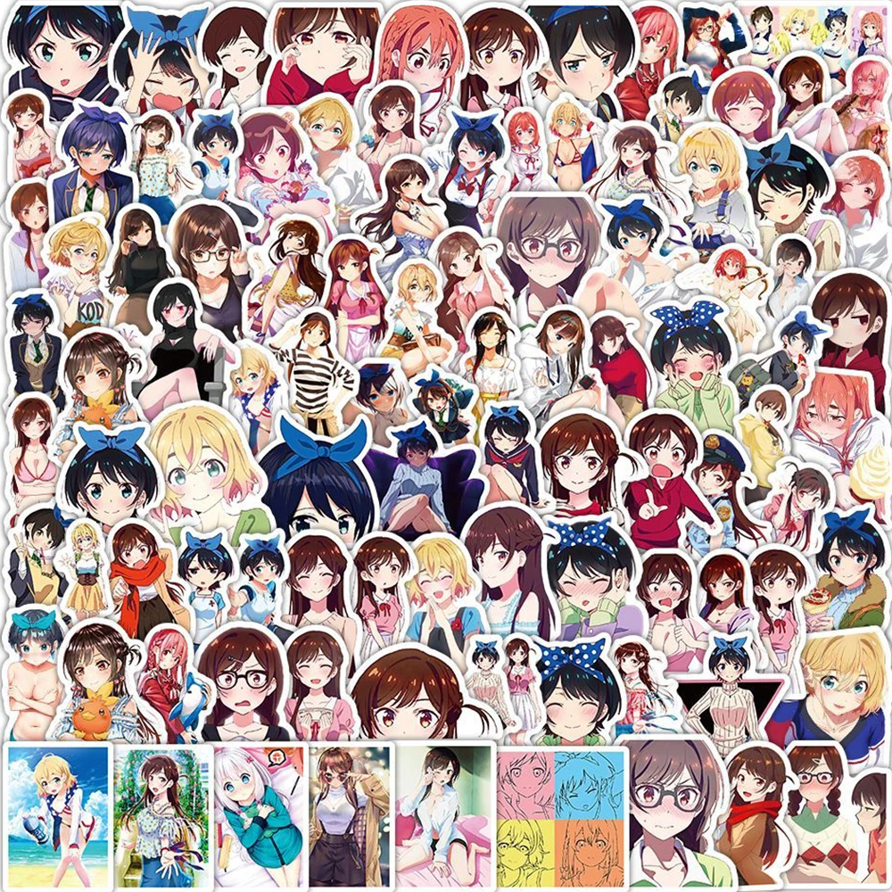 

10/30/50/100pcs Mizuhara Chizuru Rent-a-Girlfriend Stickers Kinoshita Kazuya Ruka Sarashina Cartoon Sticker Decals Decoration