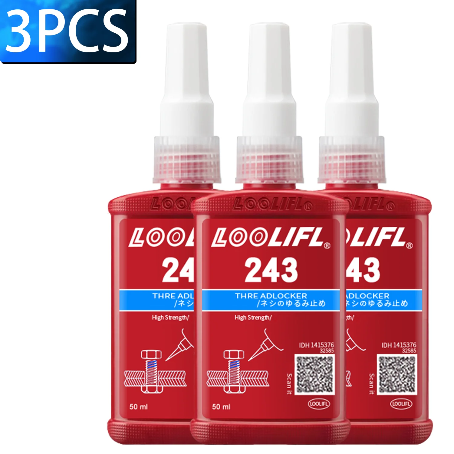 243 271 50ml Threadlocker Anaerobe lijmen Anti-losse schroeflijmen Bevestiging Snel uithardend draadborgmiddel Afdichtmiddel voor schroeven