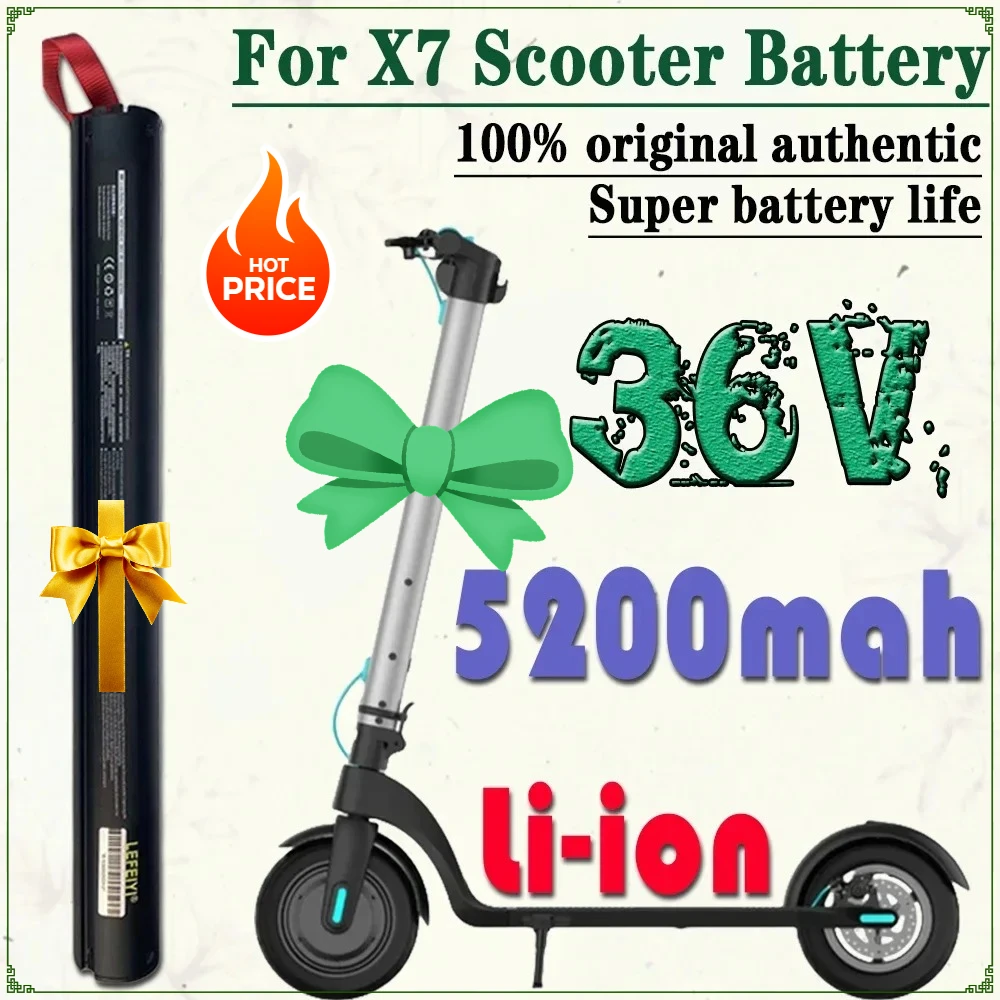 

36V 5200mAH X7 Scooter Replace Rechargeable Lithium Battery Pack 187Wh , HX Scooter Battery Accessories