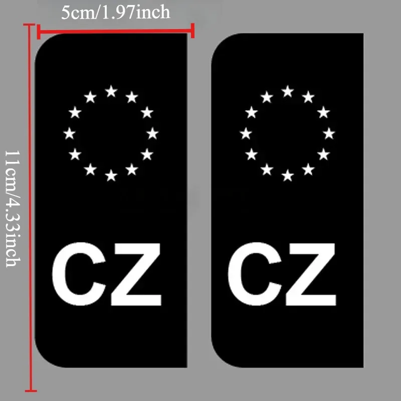 1set EU Country Code License Plate Vinyl Stickers, Matte Waterproof Removable Reflective Decals For Car Motorcycle Decor