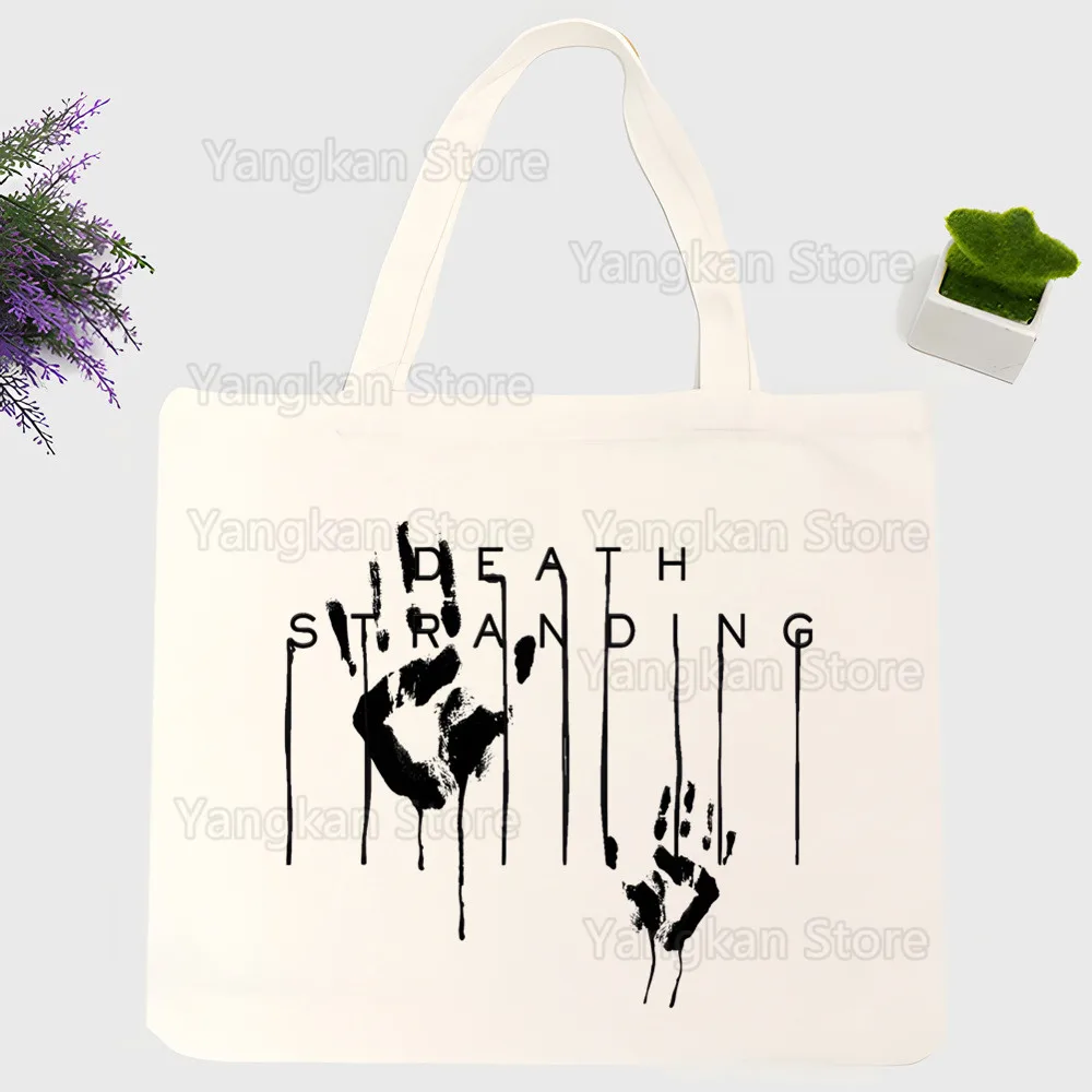 

Death Stranding Kojima Shopping Bag Shopper Tote Canvas Bag Harajuku Reusable Capacity Casual Shoulder Bag Handbag