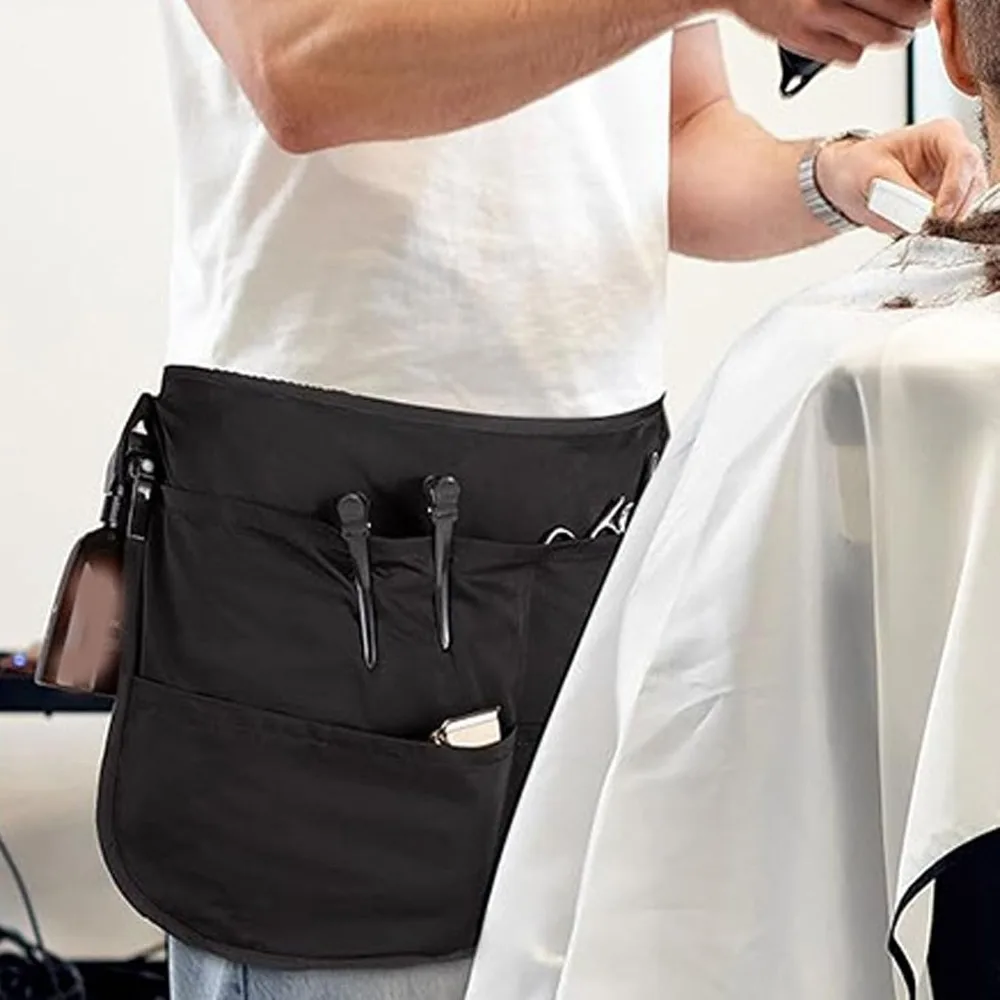 Durable Adjustable Strap Half Apron Waterproof 5 Pockets Waist Apron Work Apron Cleaning