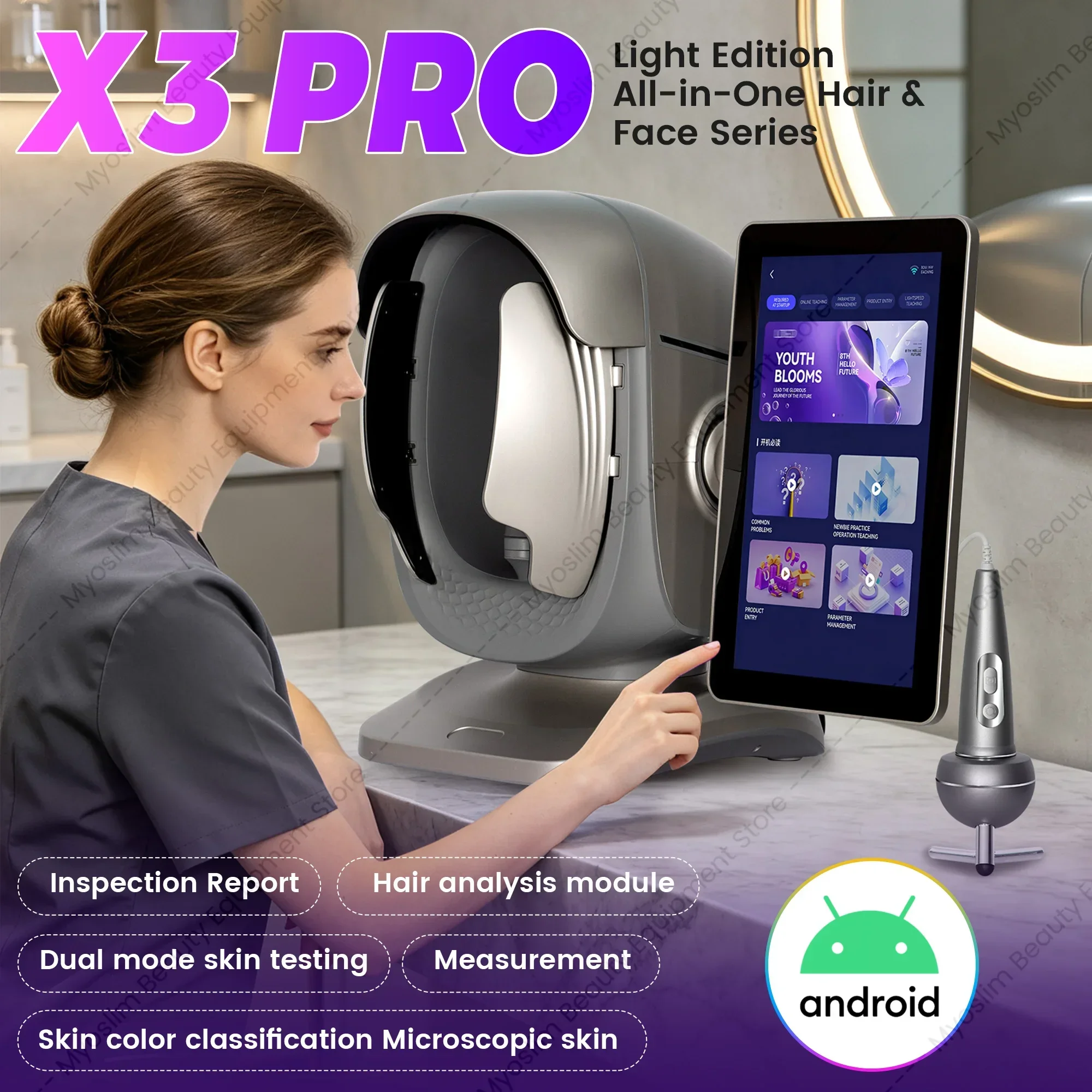 Skin Analyzer X3 Pro Camera Device Facial Test Face Analysis Machine Skin Testing Machine Facial Detection Scanner