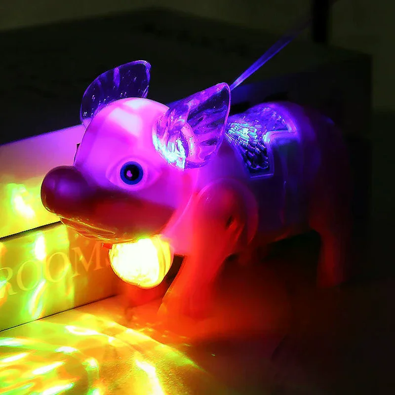 New Pink Color Electric Walking Pig Toy With Light Musical Kids Funny Electronics Toy Children Birthday Gift Toys