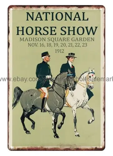 1912 National Horse Show Madison Square Garden New York Dressage tin sign