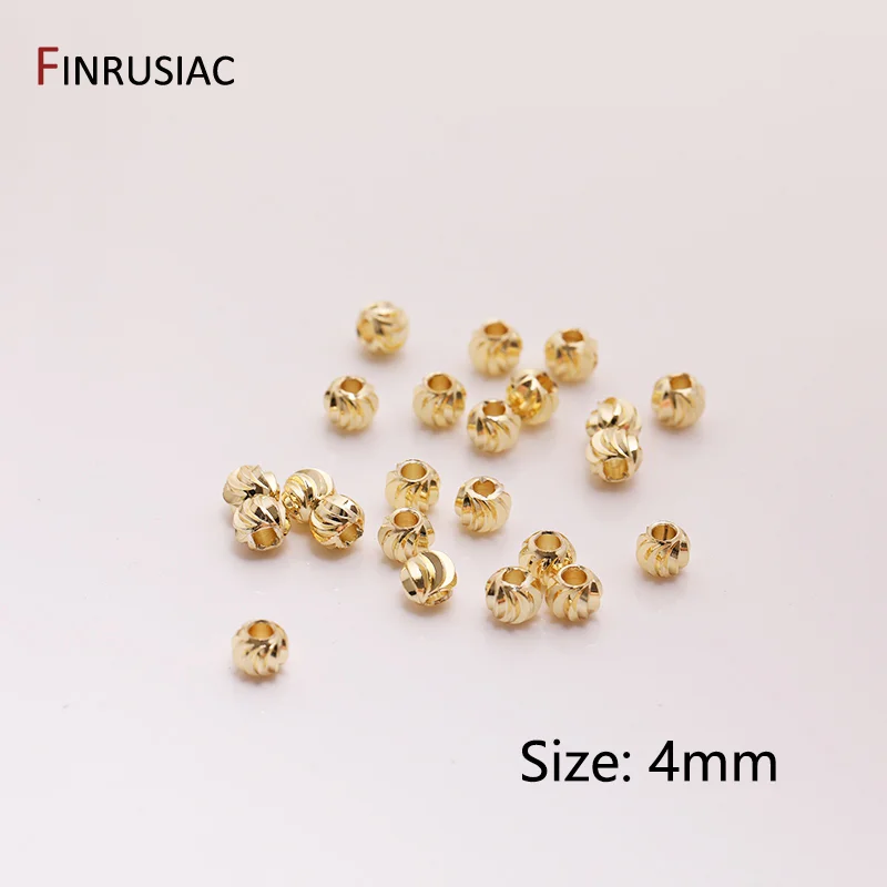 18K vergoldetes Messing, gestreift, geschliffene Blumenperlen, Abstandsperlen, Bulk-Handperlenmaterial, DIY-Zubehör für die Herstellung von Halsketten und Armbändern – Detail 21