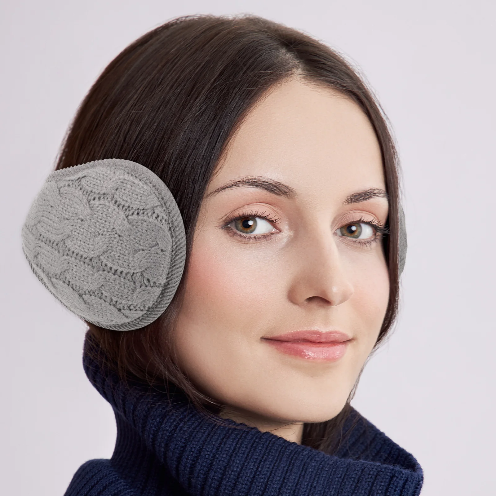 الدافئة متماسكة الأذن دفئا طوي الشتاء غطاء للأذنين للنساء الرجال الصوف الأذن يغطي عقال في الهواء الطلق حماية الطقس البارد #6