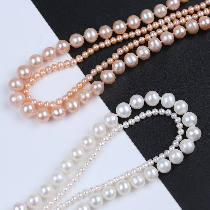 Hot Sale Luxury Design Bowknot 6-7mm Natural White Potato Real Freshwater Real Pearls Necklace For sale