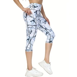 Collant da Yoga a vita alta da donna con tasche pantaloni della tuta che stringono la pancia (Non trasparenti) collant sportivi da corsa Fitness