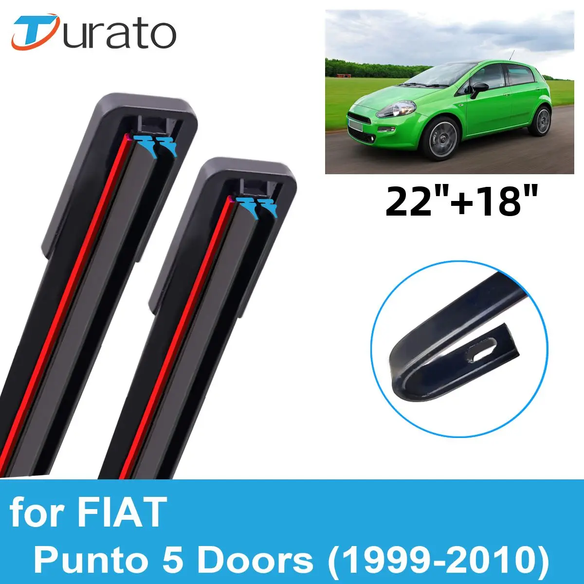 

Щетки стеклоочистителя автомобильные 2 шт. для FIAT Punto 1999-2010, 5 дверей, переднее ветровое стекло, лобовое стекло, двойные резиновые автомобильные аксессуары 2008 2009 2010