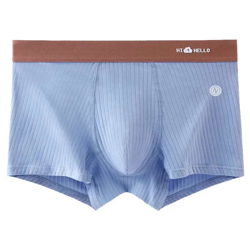 U respirável Boxers convexos para homens, roupa interior de algodão, cuecas masculinas, shorts sexy, plus size, L para 3XL