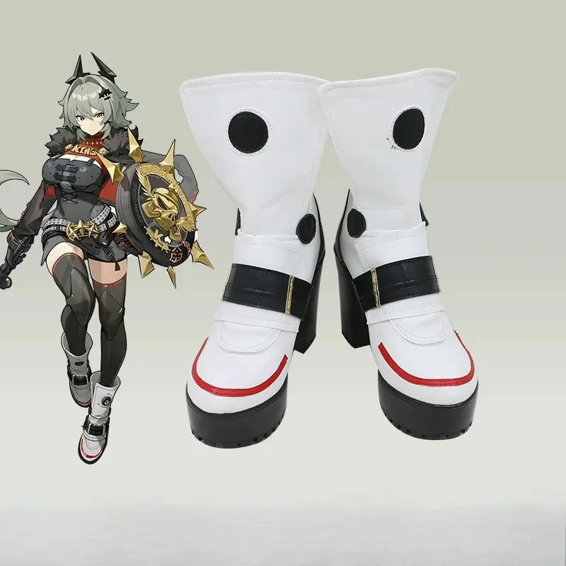 

Caesar King Cosplay Shoes Game Zenless Zone Zero Caesar King High Heel Halloween White PU Leather Cosplay Shoes Customized