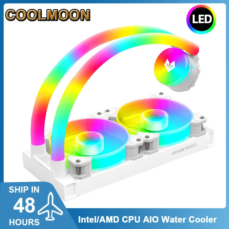 Kit de resfriamento de água rgb 240 cpu aio para intel amd, controle de temperatura pwm tudo-em-um computador cpu cooler radiador argb aura sincronização