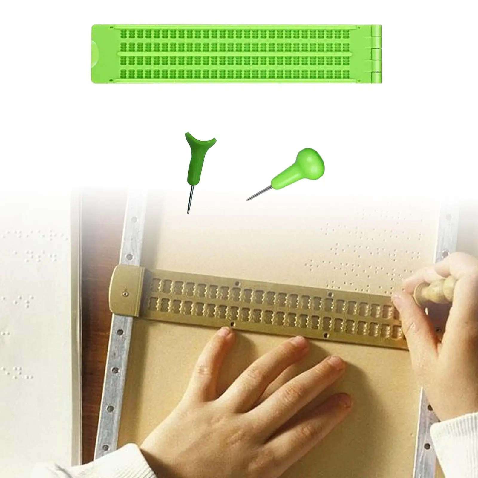 

Braille Writing Slate Braille Fingerboard Writing Practical Includes Two Styluses Learning Supplies for Practice Men Women