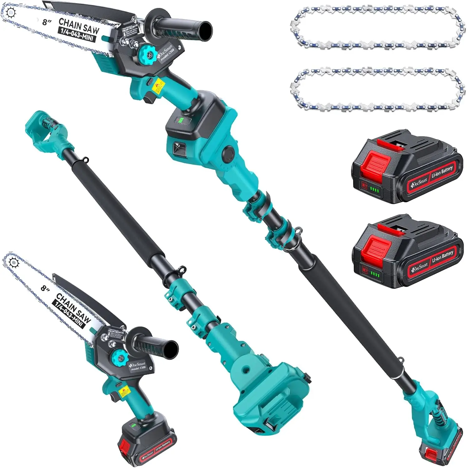 

Cordless Brushless Mini Chainsaw Pole Pruner 2 In 1 Battery Powered Hand Held Saw For Tree Trimming Limbs With Extension Pole 2