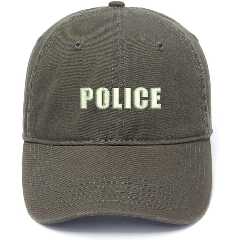 Lyprerazy Men\'s Baseball Cap Police Officer Embroidery Hat Cotton Embroidered Casual Baseball Caps