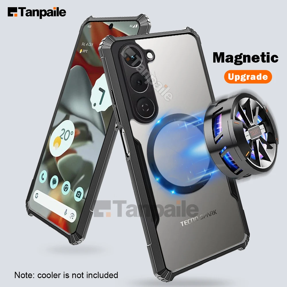 

Магнитный чехол для Tecno Spark 40 Pro, противоударный прозрачный бампер, прозрачный чехол для телефона Tecno Spark 30 Pro Funda