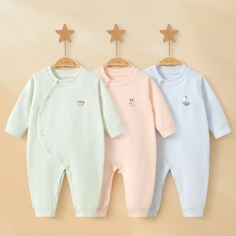 

Одежда для новорожденных — хлопковый комбинезон с длинными рукавами, плотный зимний пижамный комбинезон для младенцев, мягкое боди унисекс, От 0 до 18 месяцев