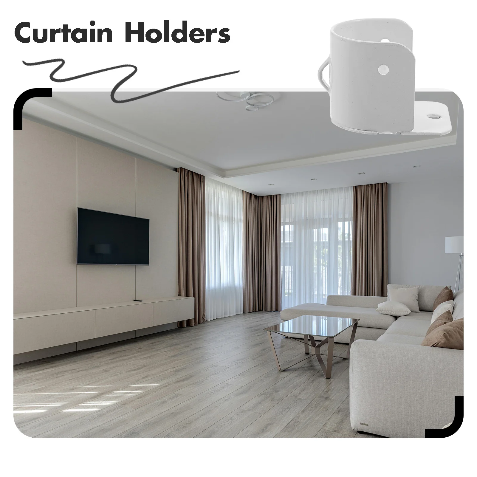 

4Pcs Shower Curtain Rod Brackets Stainless Steel Closet Rod Holder Closet Pole Socket Shower Curtain Pole Socket