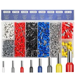 1200PCS Assorted Wire Ferrules Terminals Kit, AWG 22-10 Insulated Copper Crimp Connectors for Electric, Industrial