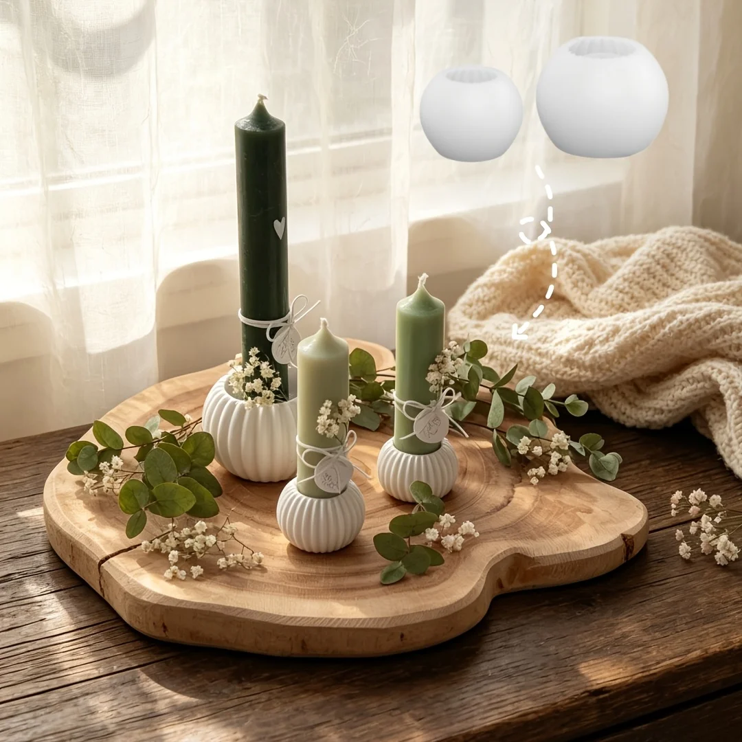 Resin Silicone Mold, Striped Candle Holder Candle Base Silicone Mold, Drip Mold,Daily Atmosphere Decoration Candle Holder Mold,