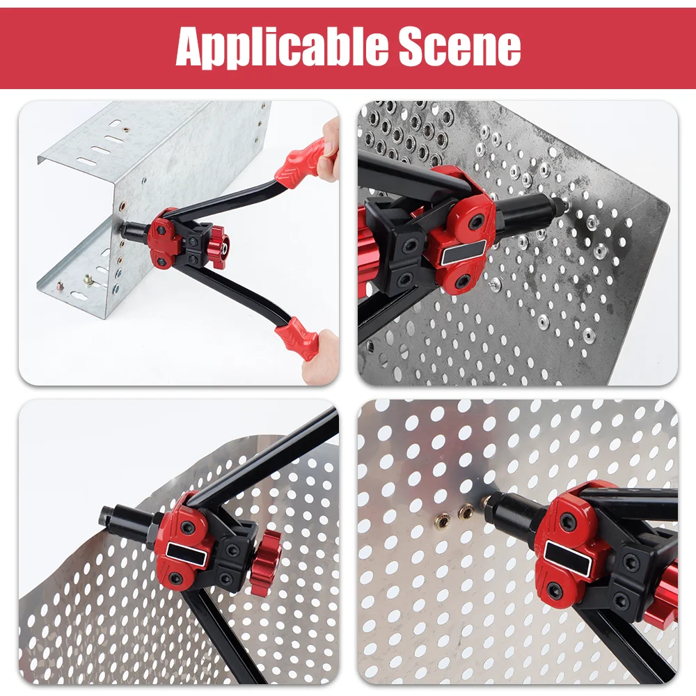 3-in-1 Rivet Gun Rivet Nut Gun Reamer Set with Tool Bag, 2.4-6.4mm Rivet Head/M3-M10 Rivet Nut Mandrel, Home Cordless Rivet Gun