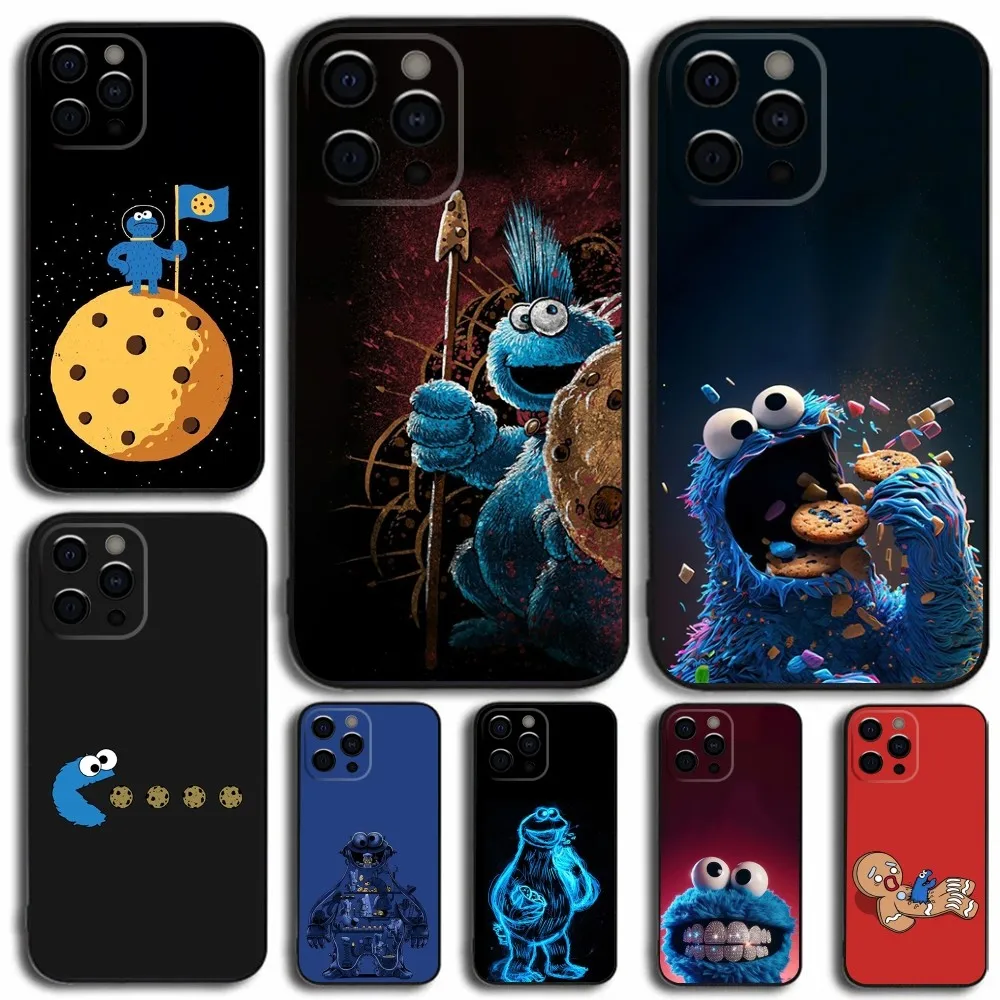 Funny C-Cookie-M-Monster Phone Case For iPhone 16,15,14,13,12,11,Pro,X,XS,Max,XR,Plus,Mini Soft Black Cover