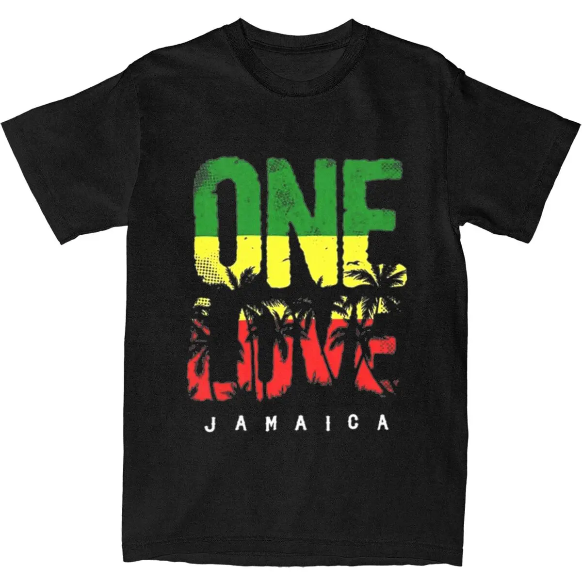 One Love Jamaica T Shirt Male Fashion Y2K Fun Cotton T Shirts Summer Crewneck Hippie Tees Hot Sale Big Size Clothes