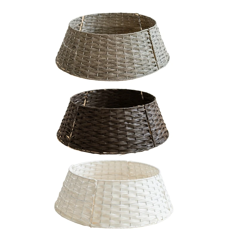 Description Picture 2 of itemChristmas Tree Skirt Retro Round Basket Xmas Trees Foot Decor Collar for Home Festival Party Background Decoration Drop Shipping