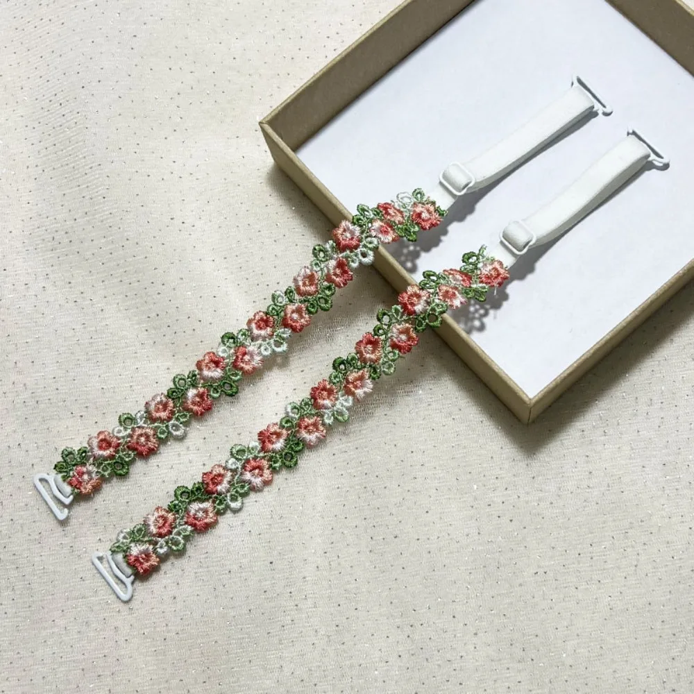 Removable Floral Bra Straps Adjustable Anti-slip Shoulder Straps Sweet Flowers Polyester Floral Shoulder Belts