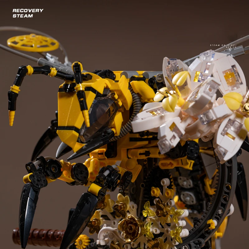 Miasto MOC mechaniczne owady Bumblebee zestaw modeli do składania skorpion konik polny klocki DIY kreatywny Mech pszczoła chrząszcz cegły zabawki ﻿