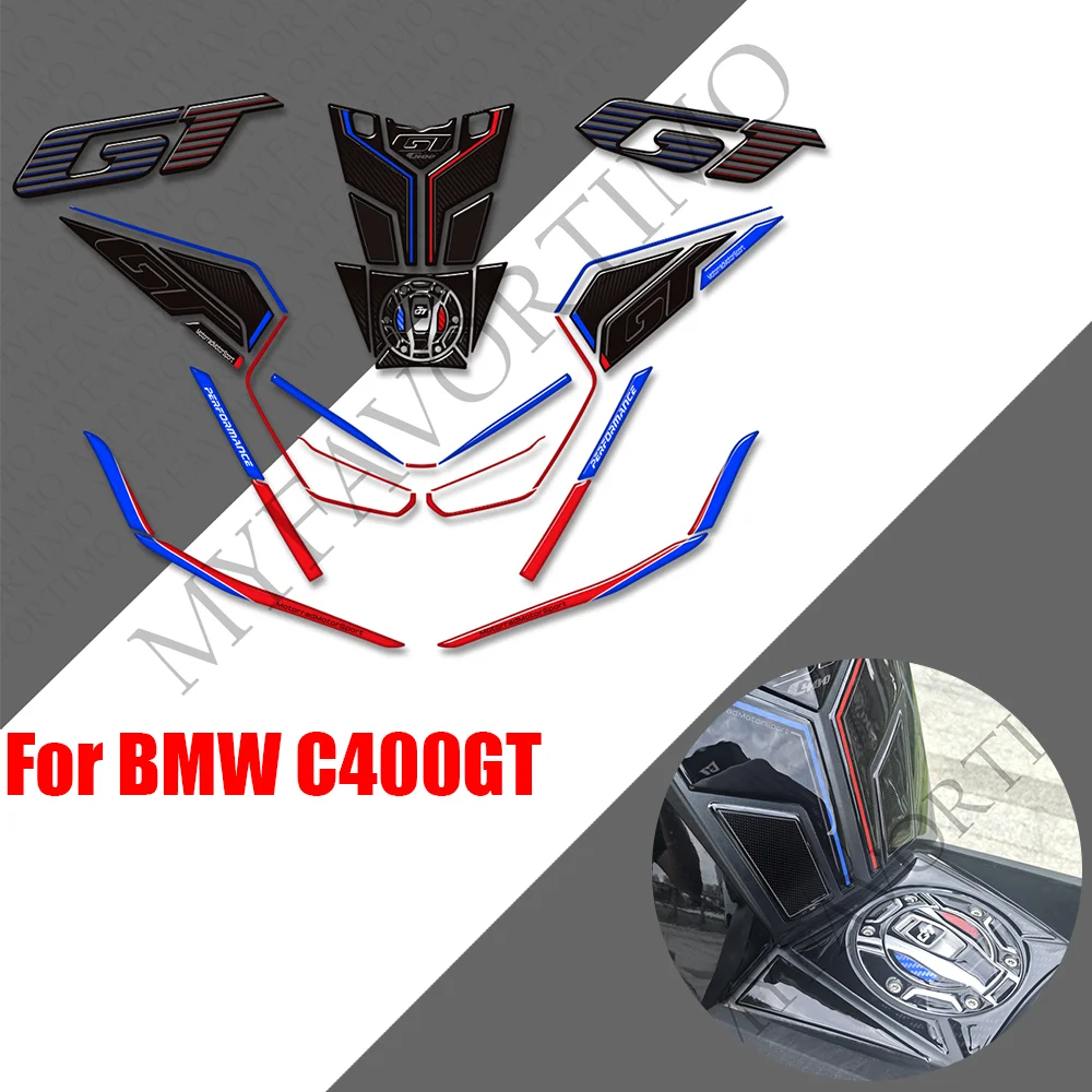 For BMW C400GT Scooter Motorcycle Fuel Tank Cap Body Fairing Fender Wind Deflector Handshield Stickers moto Decals BMWC400GT