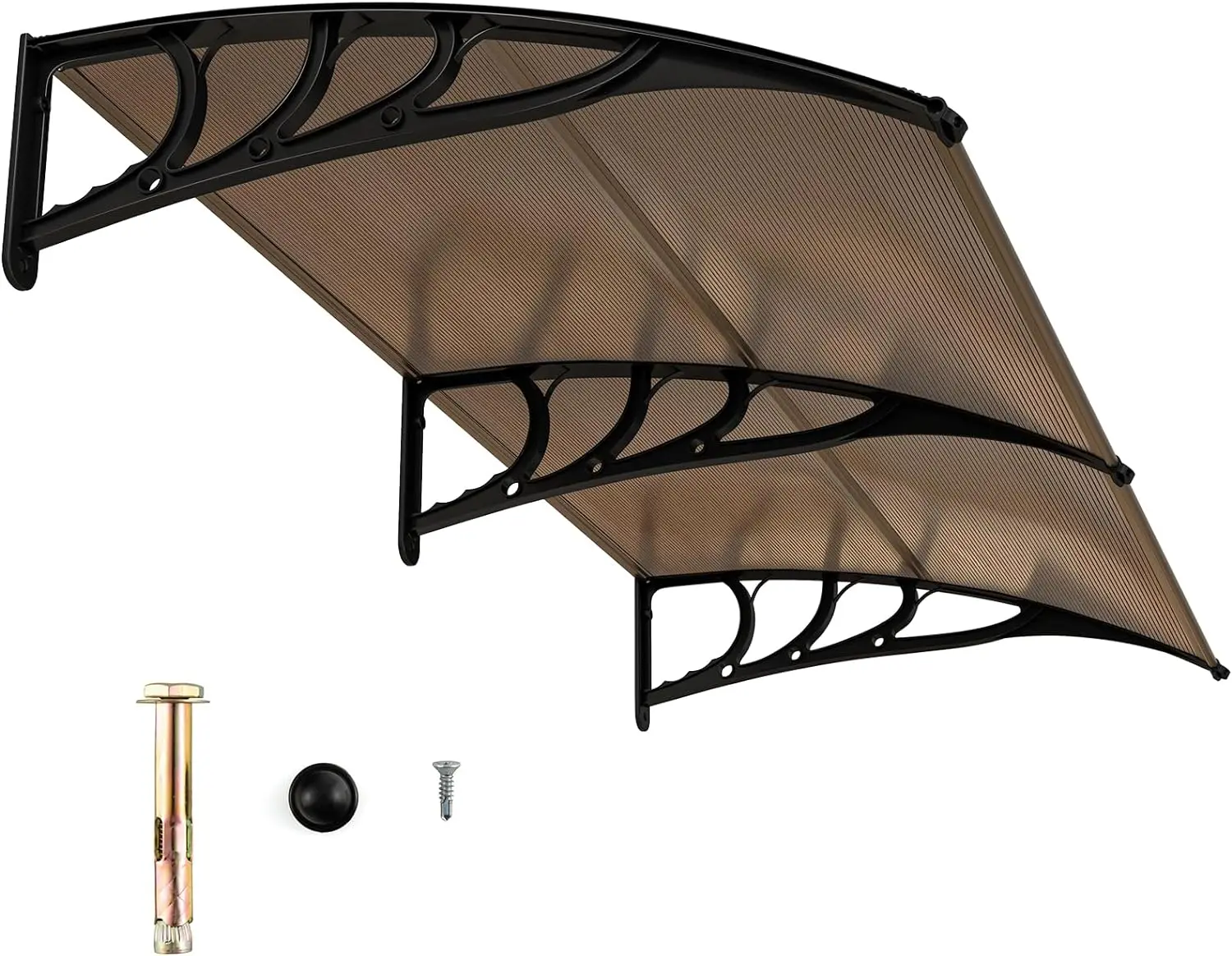 

40" x 80" Window Awning, Modern Polycarbonate Overhead Door Awning with Hollow Sheet for Rain Snow Sunlight Protection