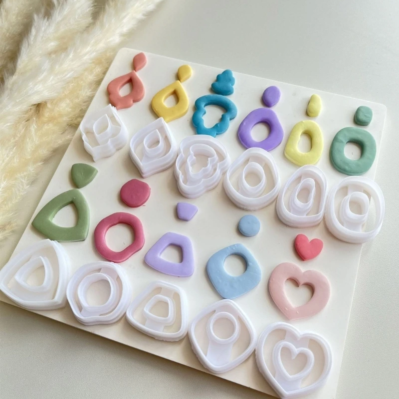Pack of 11 Geometric Irregular Earring Molds Stylish Ear Pendant Molds Handmade Jewelry Mould Creative Clay Accessories