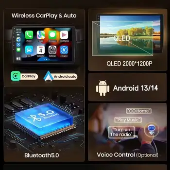 適用於BMWMini Cooper S R50 R52 R53 2004-2007的安卓車用收音機,支援CarPlay、多媒體播放、4G網絡,2DIN DVD一體機 8 最佳銷售 適用於迷你庫柏R50的安卓收音機 - №2