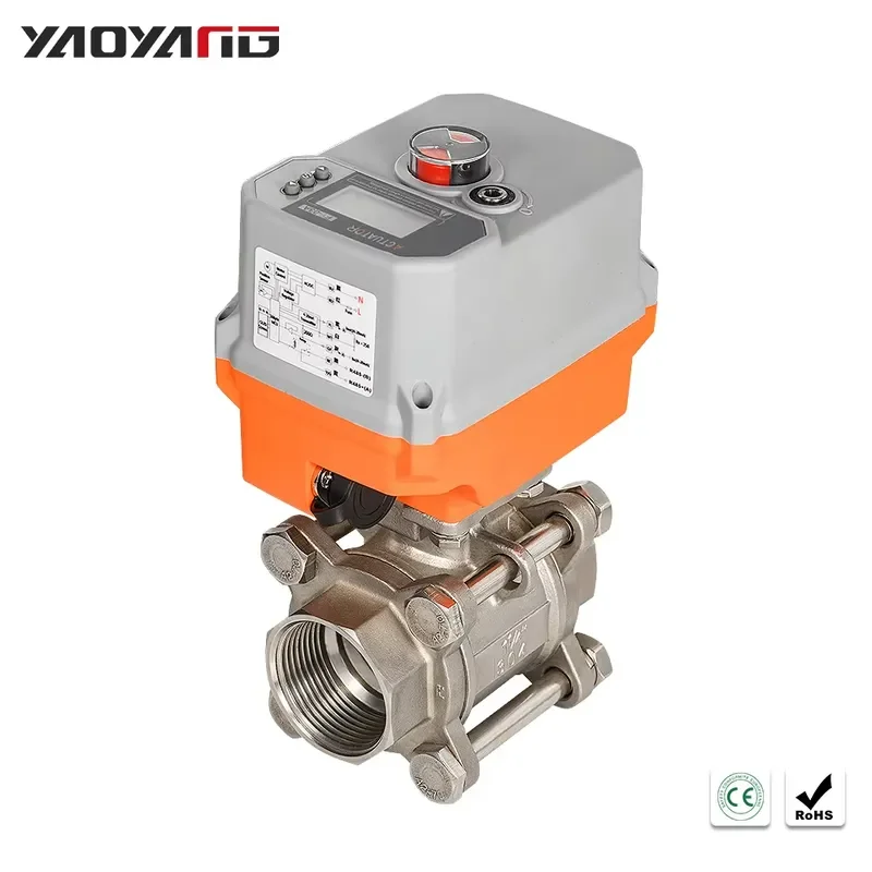 Bidirectional Circulation Brass Motorized Valve 230VLarge Flow Electric Ball Valve 86Bar Static Pressure Zone Valve CE
