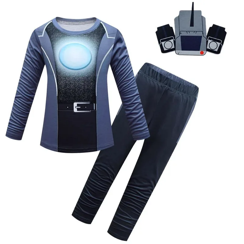 25cosskibidi-トイレ衣装キッズボーイズタイタンスピーカーマンコスプレホラーゲームハロウィンパンツスーツカーニバル誕生日パーティー男の子-cos