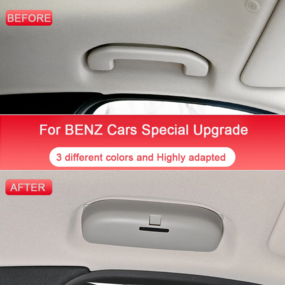 Car Sun Glasses Holder Case for Mercedes Benz W212 C180 E63 C300 E250 C E CLASS GLK GLC GLE AMG X204 W205 W203 Accessories