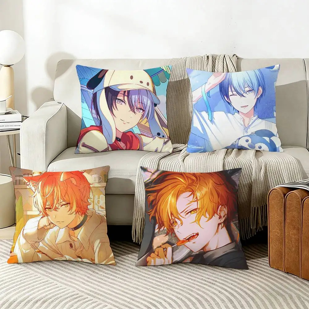 

Vivid BAD SQUAD Akito Shinonome Toya Aoyagi Various Sizes Square Pillow Case For Car Home Bedchamber Decor