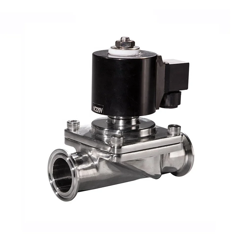 

COVNA 110 Volt 2 Way 1/2'' 1 inch 3/8 Normally Closed Sanitary Stainless Steel Food Grade Solenoid Valve