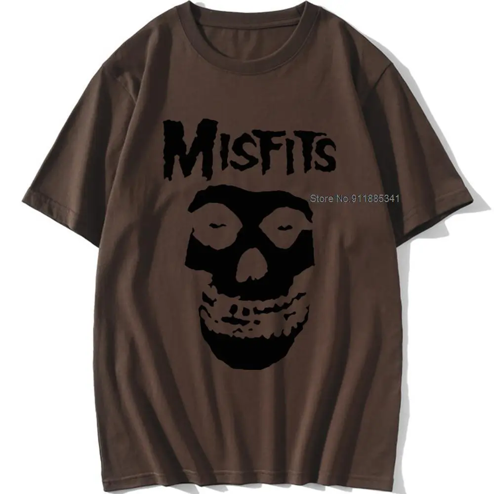 new men\'s hip-hop punk skull misfits brand cotton short-sleeve T-shirt marve