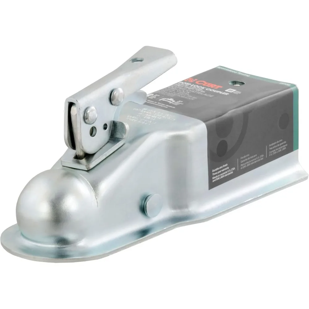 

3-Inch Channel Trailer Coupler for 2-In Hitch Ball, 5000 lbs Capacity, Adjustable & Secure