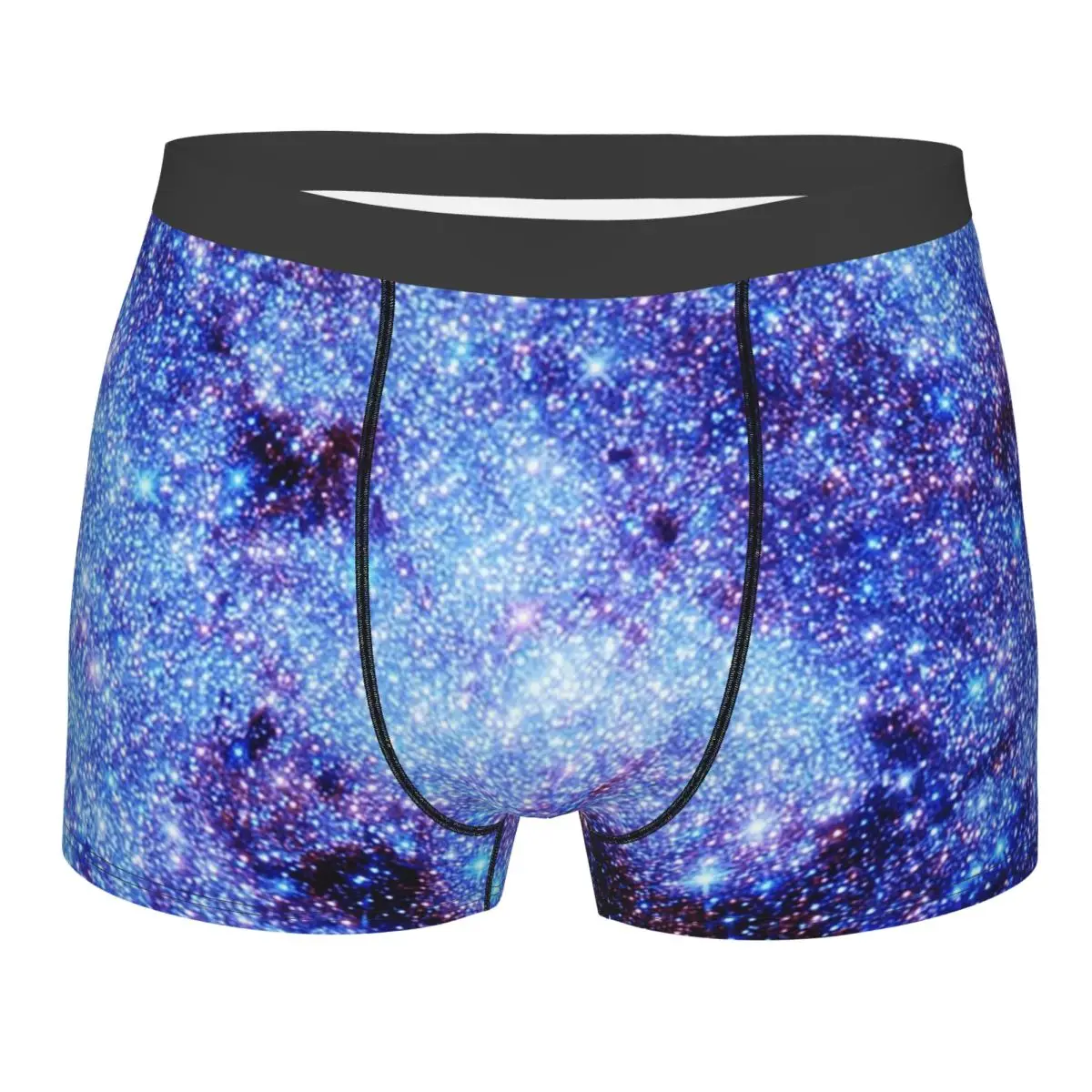 Boxer Underpants Shorts Galaxy Sparkle Stars Periwinkle Blue Panties Male Breathable Underwear for Homme Man Boyfriend Gift