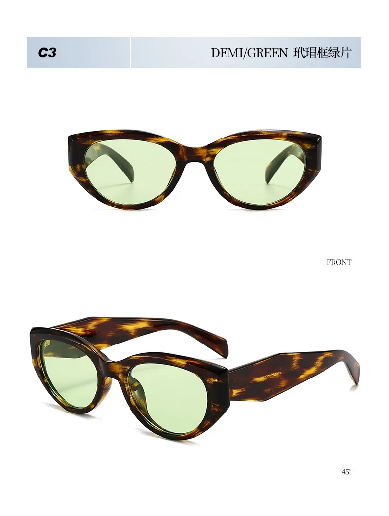 Trendy Beliebte Cat Eye Sonnenbrille Weiblich Männlich Luxus Marke Designer Brillen Outdoor Fahren Reise Schatten Unisex UV400 Lentes – Detail 16