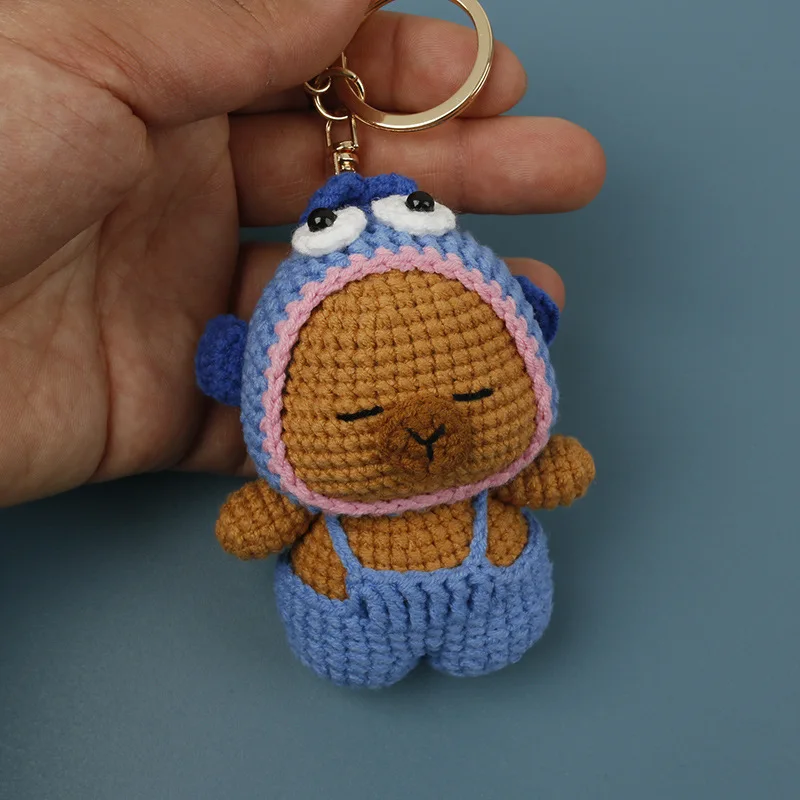 Niedlicher Gehäkelter Capybara-Anhänger Gestrickter Tier-Anhänger Handgemachter Gewebter Capybara-Schlüsselanhänger Taschendekoration Geschenk – Detail 4