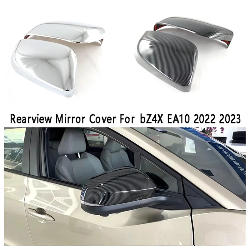 Carbon Fiber Rearview Mirror Cover Door Side Mirror Cap Trim for Toyota BZ4X EA10 2022 2023