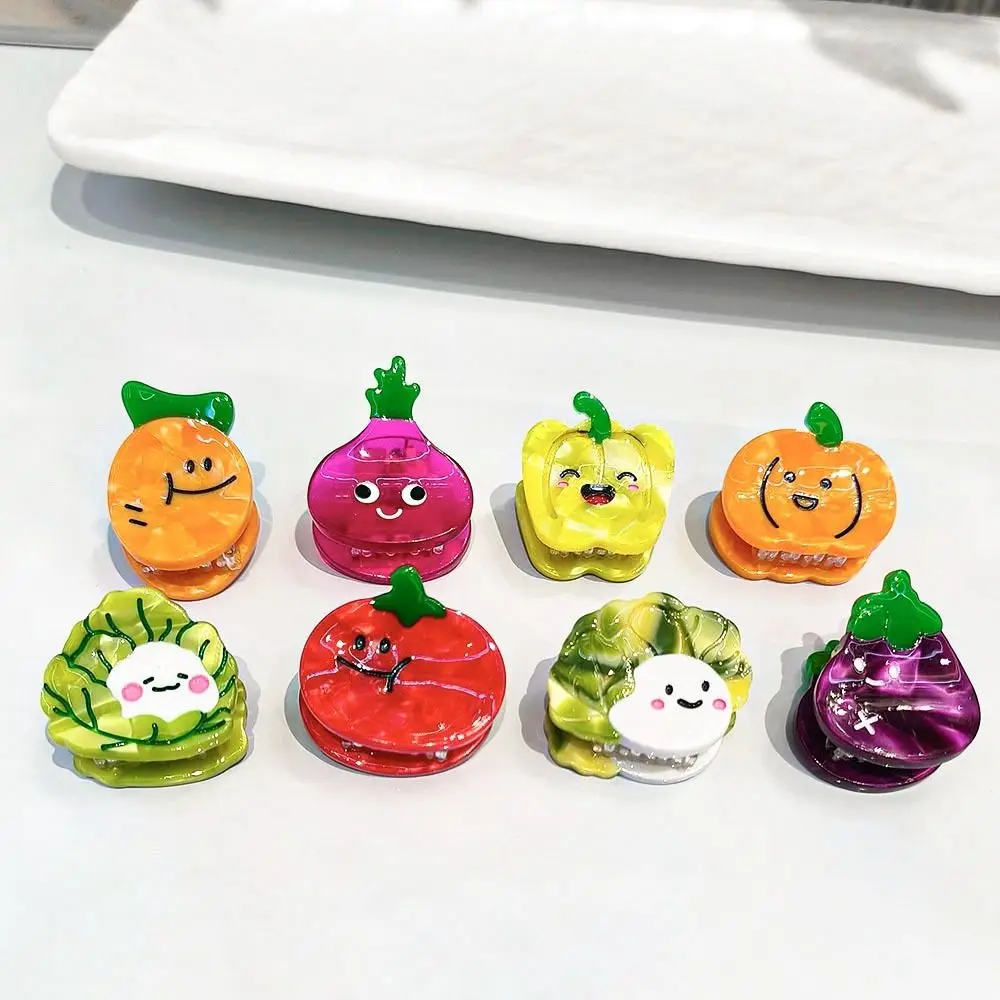 Cartoon Acetate Simulation Fruit Hair Clip Vegetable Series Small Grab Clip Mini Hair Claw Geometry Hair Accessories
