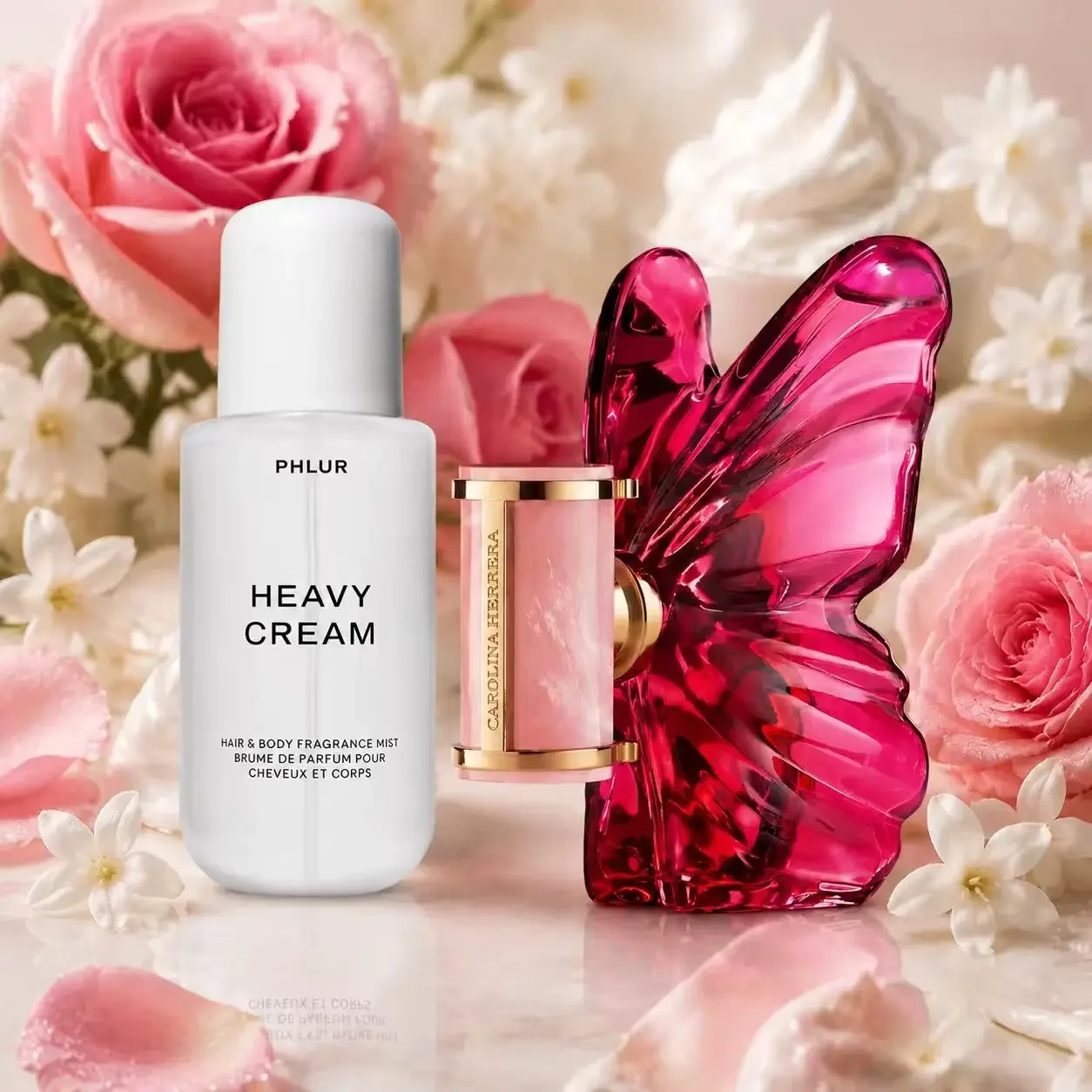2-teiliges PHLUR Damen-Duftset, Vanille-Rauch & Heavy Cream Haar- & Körperduftnebel, Langanhaltender Duft Parfüm-Geschenkset, 8 fl oz (100ml) + 2,7 fl oz (80ml)
